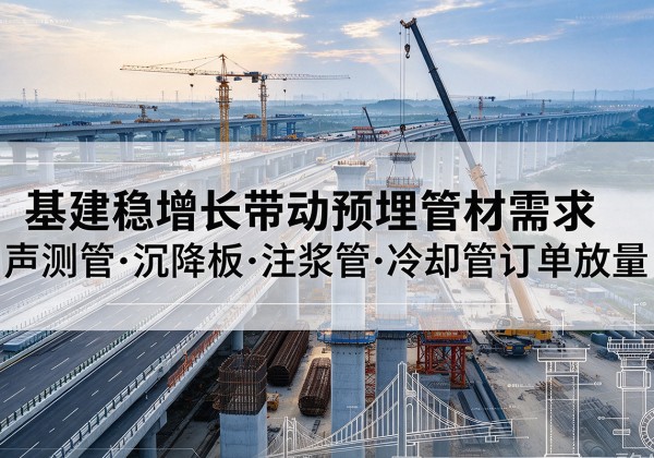 哈密基建稳增长带动预埋监测管材需求，声测管、沉降板、注浆管订单持续放量